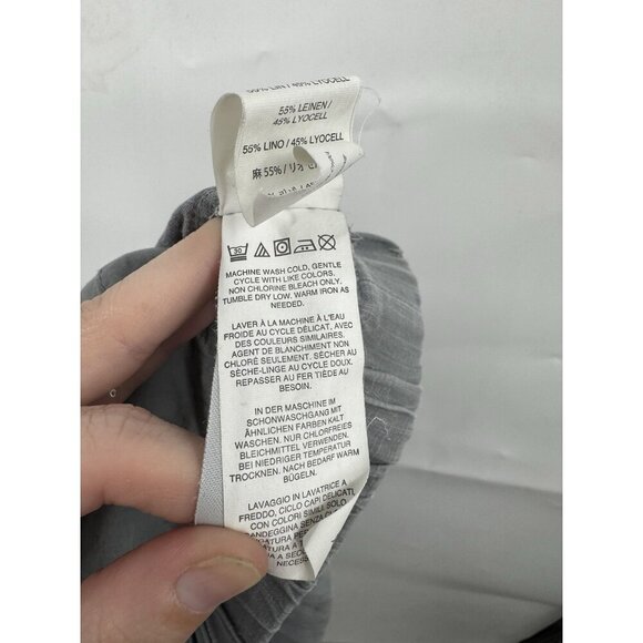 J. Crew Linen Lyocell Tapered Pant Women 6 Silver Casual Beach Summer Lounge - Picture 5 of 9